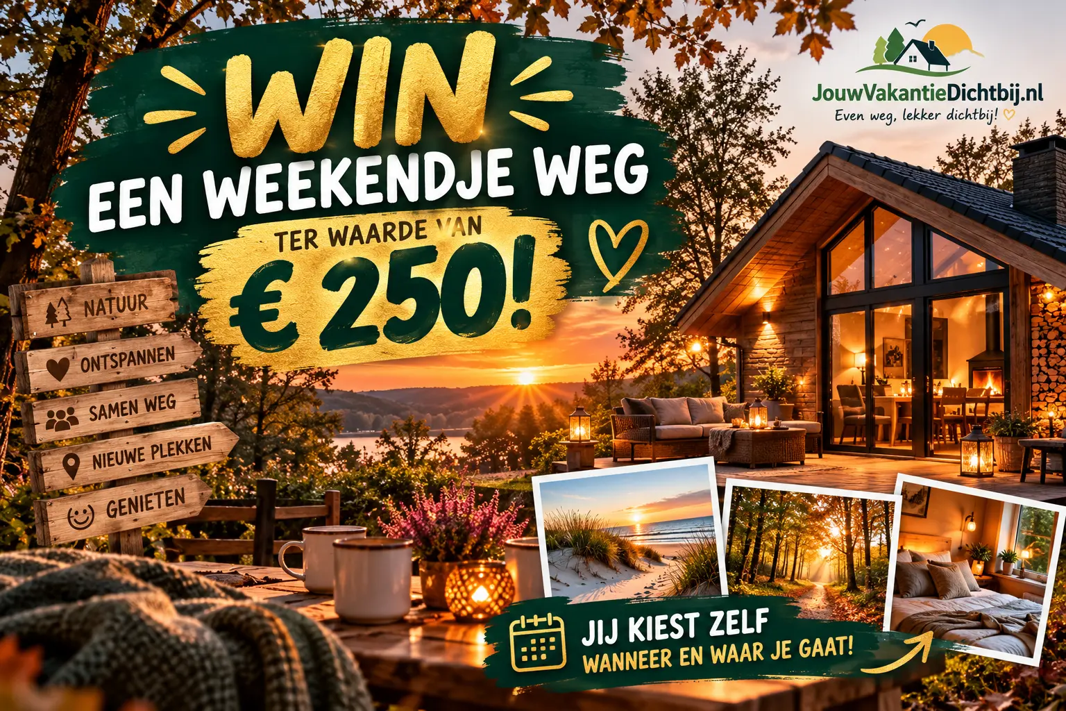 Win een weekendje weg ter waarde van € 250!